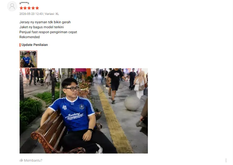 Review pembeli jersey Persib