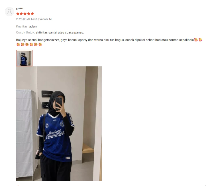 Review pembeli wanita jersey Persib