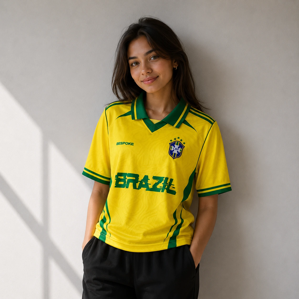 Talent memakai jersey Brazil