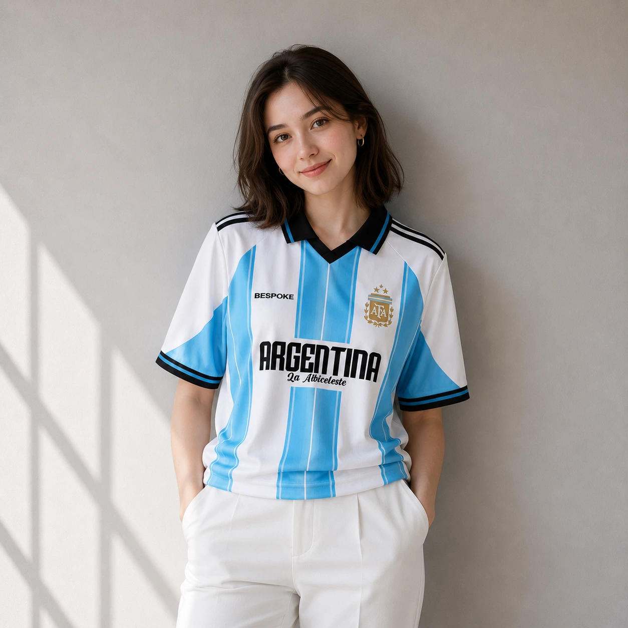 Talent memakai jersey Argentina